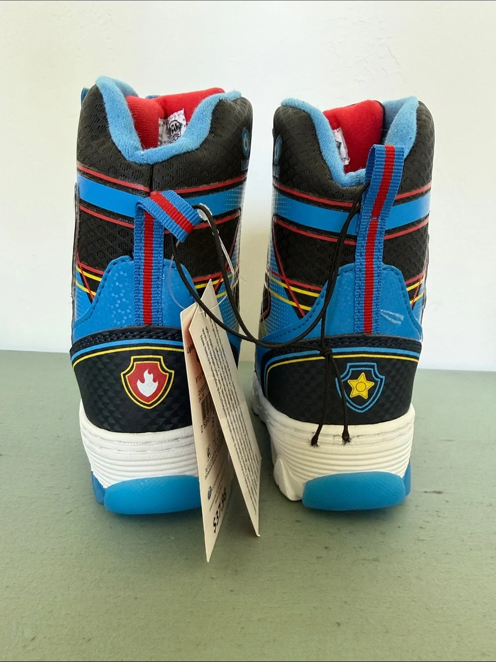 Toddler Winter Snow Boots Light Up Boys Blue Paw Patrol Chase Marshall Size 8